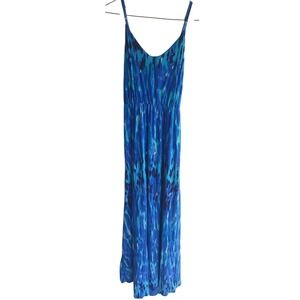 Felicity &‎ Coco Maxi Dress XSP Blue Abstract Print Spaghetti Strap Petite